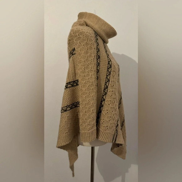 Lineamaglia Mohair Blend Turtleneck Poncho Heavy Warm Cozy Luxe Lagenlook OS - Picture 4 of 9
